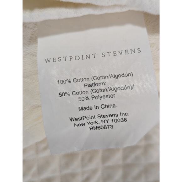 WEST POINT STEVENS! SET! SUPERB CREAM MINI WAFFLED DUVET COVER & BEDSKIRT! FL/QN - Picture 9 of 16